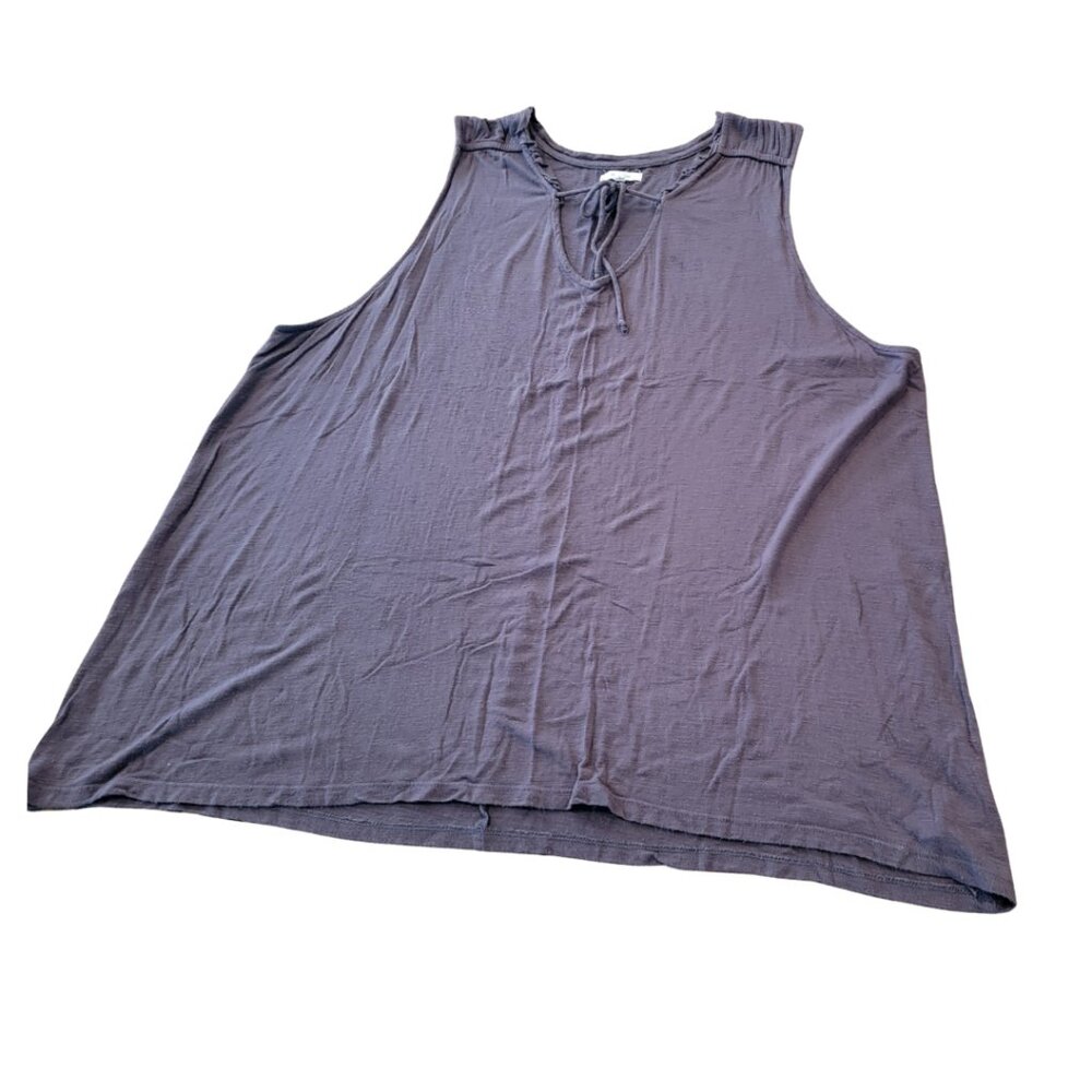 Maurice's Sleeveless V Neck Casual Blue Tank Top